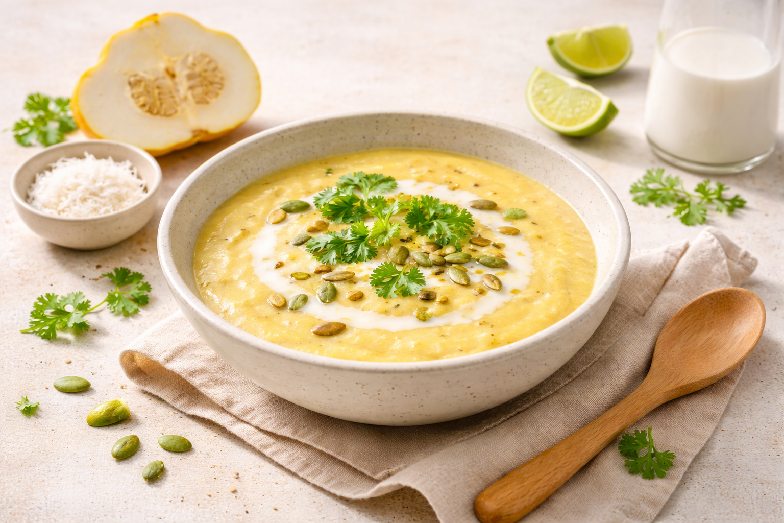 Soupe de pâtisson coco